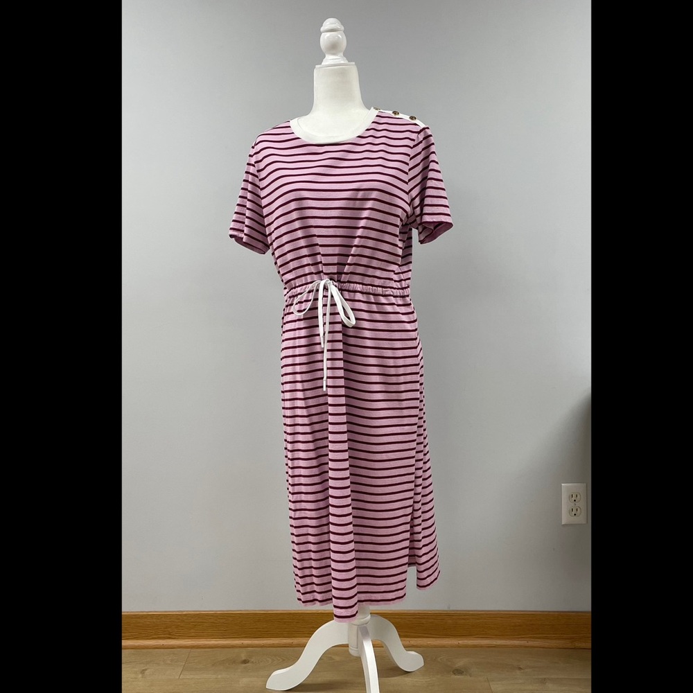 Draper James Pink and Burgundy Striped Dress